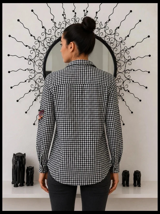 Camisa longa xadrez com bordados H&M Divided – photo 10